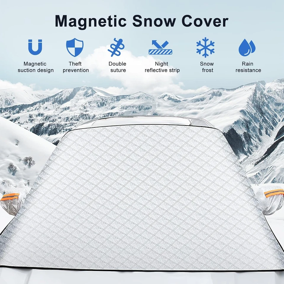 Car Windshield Snow Shield for Winter Car Front Window Cover Anti Ice Frost Snow Foto 3 de 4