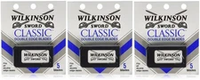 Wilkinson Sword Classic Double Edge Razor Blades 3 Packs Of 5 15 Blades