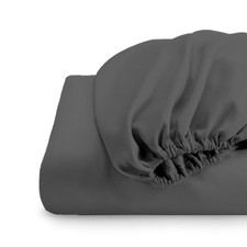 Queen Fitted Sheet Only Dark Grey Egyptian Cotton 600 TC 16 Deep Pocket Soft