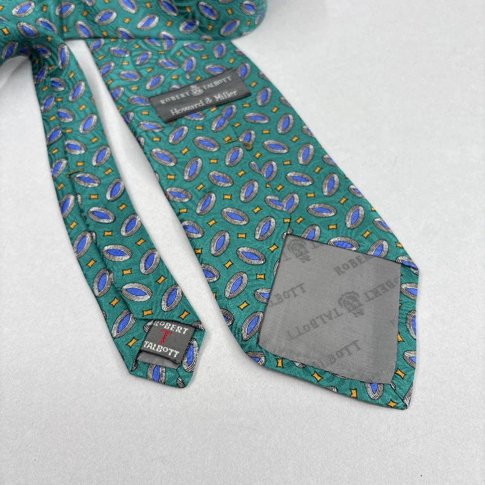 Corbata Robert Talbott Para Hombres Seda Patrón Geométrico Cosida a Mano Hecha en EE. UU. Clásica Nec Foto 2 de 4
