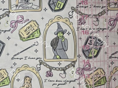 Custom Cotton Woven Fabric Movie Wicked Wizard Oz By The 1/4 Yard 9x56 Doodle