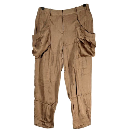 Cargo Pants BCBG MAXAZRIA Light Java Satin Size 0… - image 1