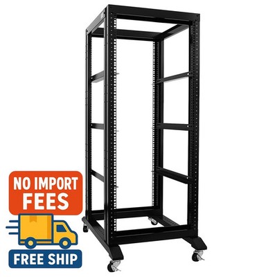 4-Post 27U Adjustable Open Frame Server Rack IT Network Relay IT 800mm Casters