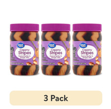  3 pack Great Value Creamy Stripes Peanut Butter  Grape Jelly, 18 oz