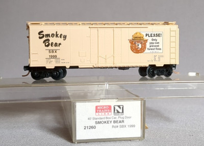 N Scale MTL # 21260 SMOKEY BEAR 40' Boxcar, Plug Door   SBX 1999