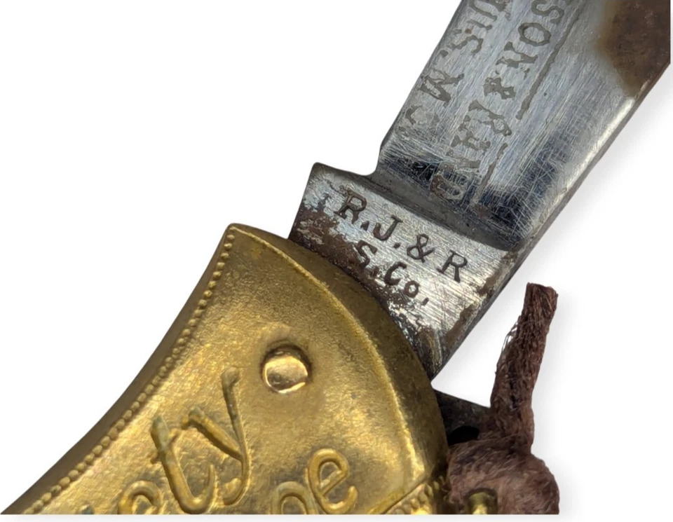 Cuchillo publicitario de zapatos de marca The Society Shoe Star de 1900 RJ & RS CO RARO Foto 4 de 4