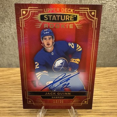 2023-24 Upper Deck Stature Jack Quinn Rookie 22/23 Update Red Auto 13/35