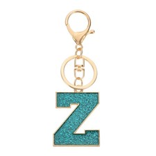 Initial Letter Keychain, A-Z Alphabet Keyring Letter Z Metal Key Chain, Blue