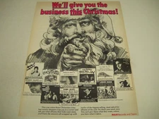 JERRY REED Ronnie Milsap LOU REED Bowie JOHNNY RUSSELL etc 1973 Promo Display Ad