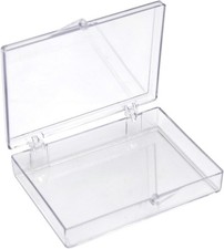 10-Pk Clear Hinged Plastic Container Keepsake Storage Boxes 3 1/2" L x 2 9/16" W
