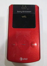 Sony Ericsson Walkman W518A Red & Silver AT&T Flip Phone w/ good battery