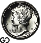 1929 Mercury Dime Full Split Bands, Sharp Solid Gem BU++ FSB