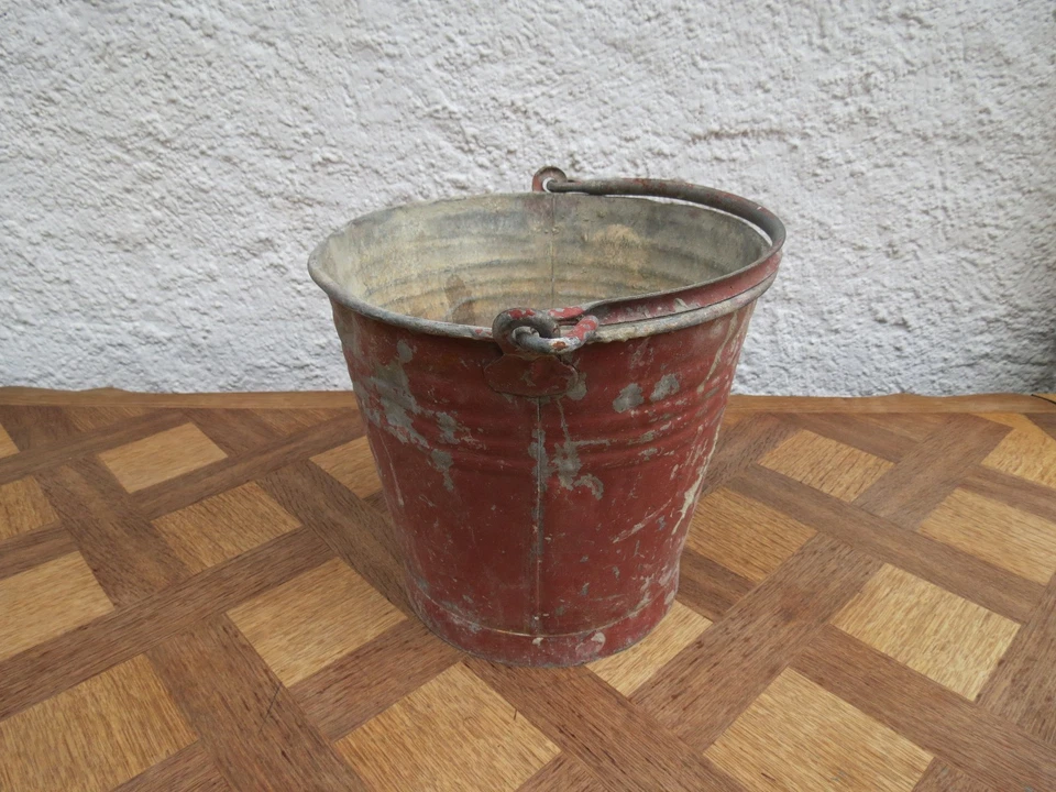 ancien seau en zinc galva - Photo 3/4