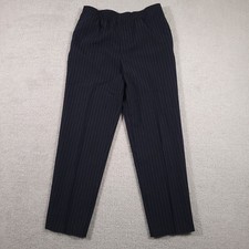 Vtg Levi Strauss  Co Bend Over Pull On Pants Women's Size 8P Blue Pinstripe USA