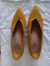M&S Mustard Colour Suede Court