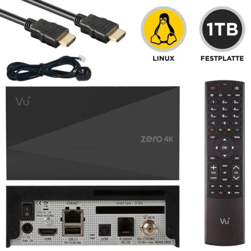 VU+ Plus Zero 4K DVB-S2X MS Linux HbbTV Sat-Receiver inkl. PVR-Kit mit 1TB HDD - Bild 1 von 7
