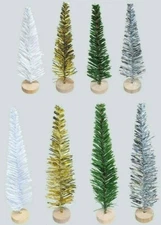 Bullseye's Playground - 8pc Tinsel Trees - Gold, Green, Silver & White