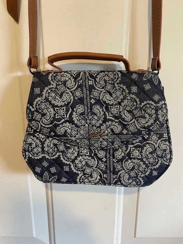 Bolso Cartera Ajustable Circus By Sam Edelman Nuevo con Etiquetas Hecho a Mano Azul Paisley Bandana Foto 3 de 4