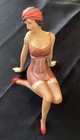 1 Art Deco 1920's Style Flapper Bathing Beauty Mauve Figurine 3"