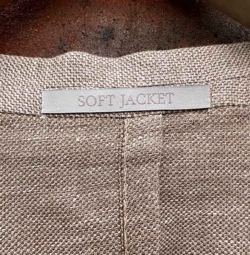 ELEVENTY Mens Linen Wool Silk Blend Soft Jacket 48 SMALL Beige Blazer Handstitch - Picture 13 of 15