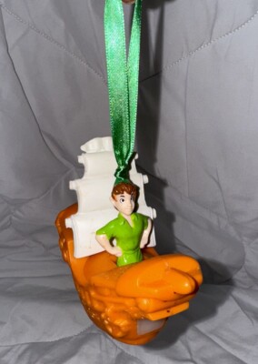4  Custom Made Christmas Disney ORNAMENT PETER PAN FLIGHT on SAILING SHIP