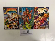 3 Marvel Comics Avengers # 1 + Iron Man # 1 2 Spiderman Defenders 70 JS66