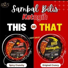 KETAGIH Acciughe Piccanti e Piccanti o Originali Croccanti Peperoncino Sambal DNS 150g