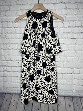 Ann Taylor Loft Women’s Black Cream Floral Sleeveless Dress Size 00 Petite NWT