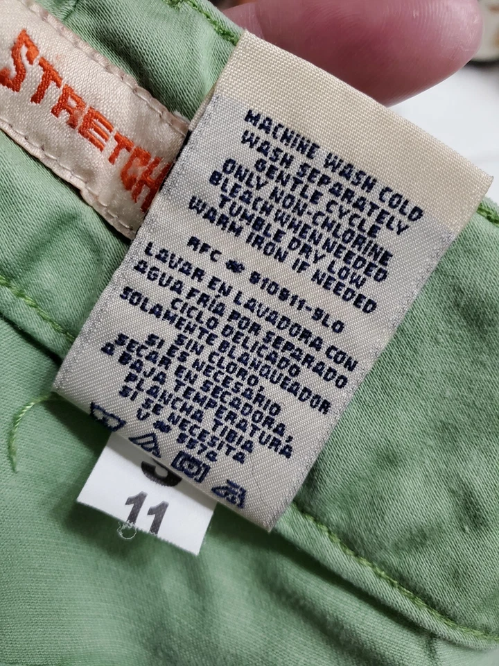 Pantalones de mezclilla capri Faded Glory para mujer talla 10 verde mármol floral Foto 3 de 4