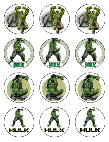 The Hulk Edible Cake Toppers Icing Superhero Cake & Cupcake Decoration (4 Sizes) - Foto 5 di 10