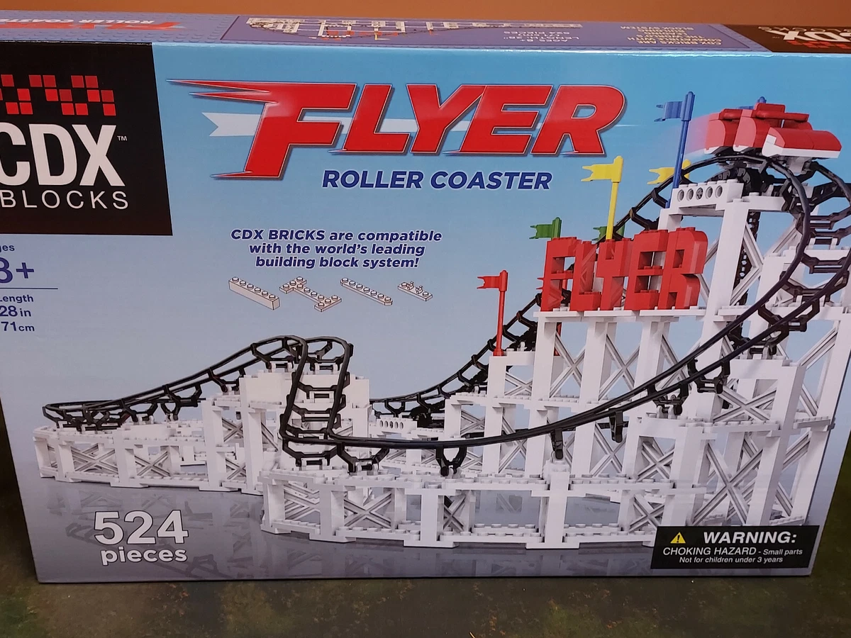 The Flyer Roller Coaster - CDX Blocks Roller Coaster Building Kit New!
