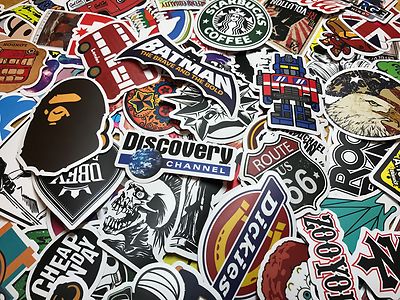 Set di 50 adesivi in vinile impermeabili per laptop, auto, moto
