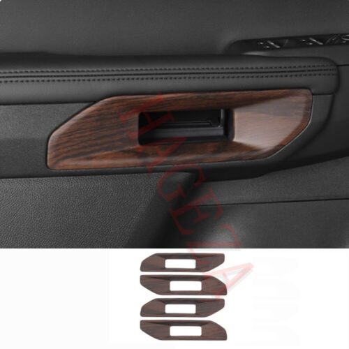 Auto Interior Door Handle Frame Cover Trim For Ford Ranger 2023 2024 Wood Grain - Picture 3 of 9
