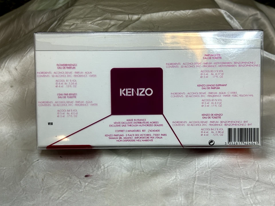KENZO 5 PIECE MINIS SET 5ML X3 & 4ML X2 EDP/EDT MINI SPLASHES (NEW WITH BOX) - Image 4 of 4