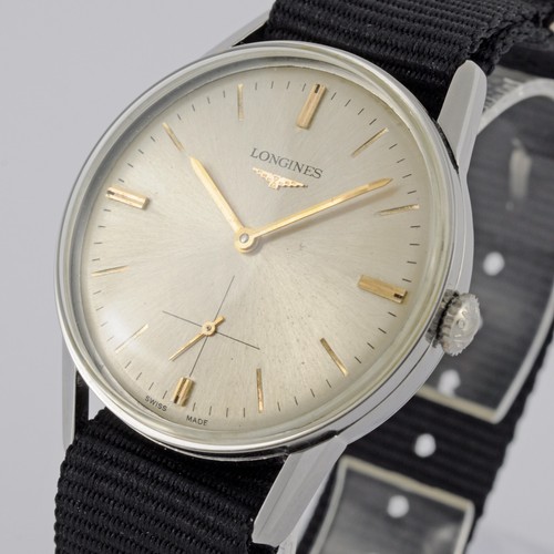 FINE VINTAGE LONGINES FLAGSHIP FROM 1966' MANUAL WIND STEEL GENTS WATCH WORKING - Picture 3 of 14