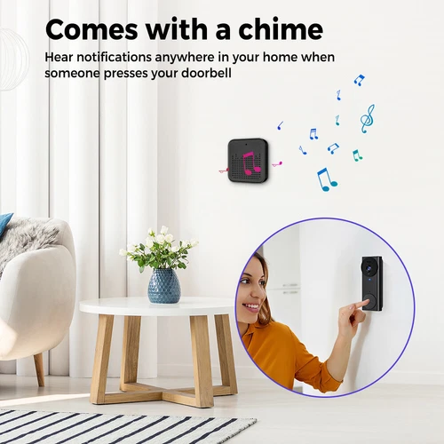 Wireless Security Smart WiFi Doorbell Intercom Video Camera Door Ring Bell Chime - Picture 11 of 11