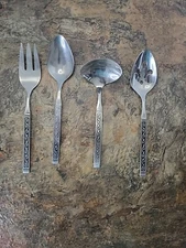 4 pc Oneida Ltd. Spanish Court Stainless Flatware Hostess Set Serving Pieces