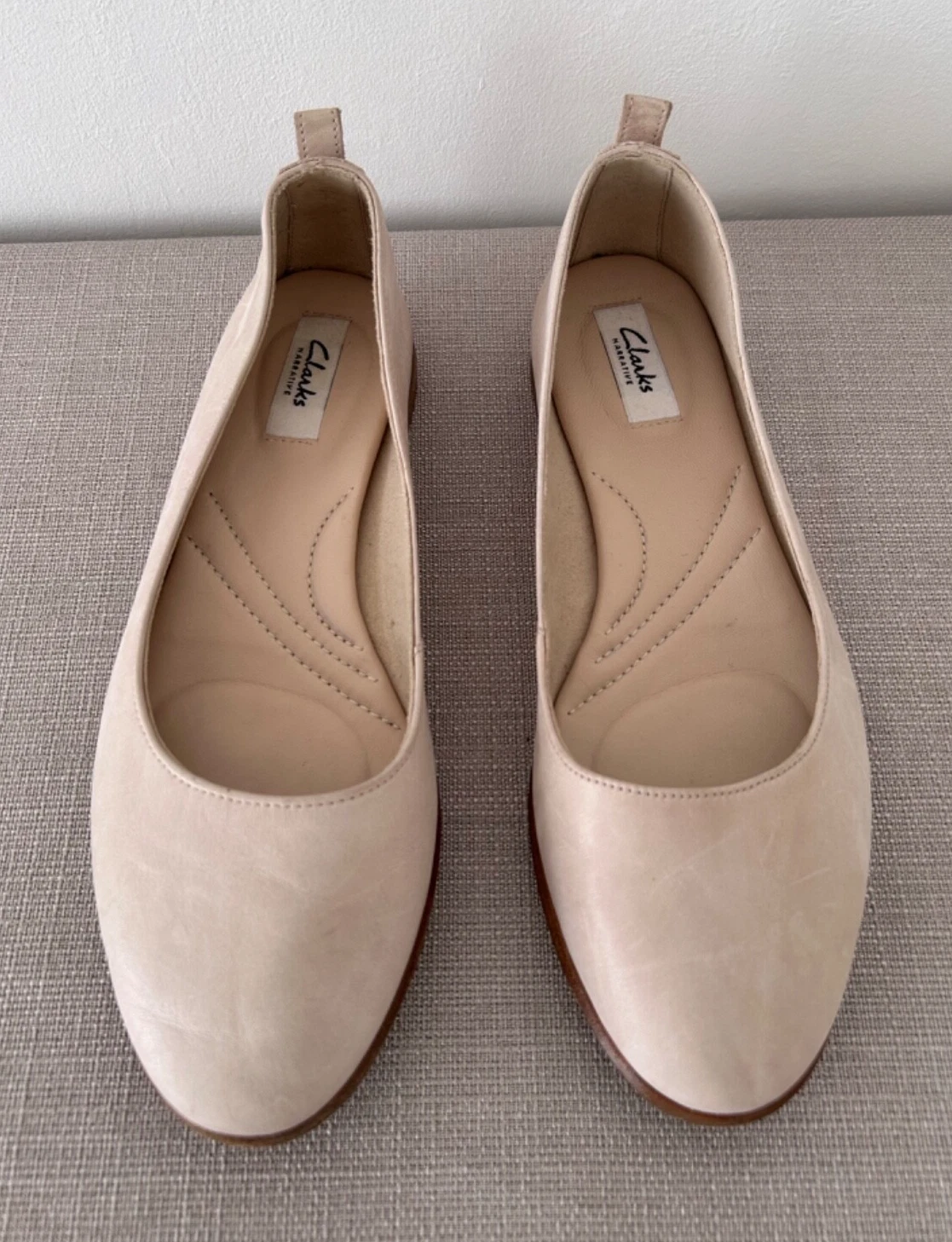 Clarks Narrative Scarpe Donna Alania Rosa Nubuck Beige Décolleté Piatte Taglia 4 D