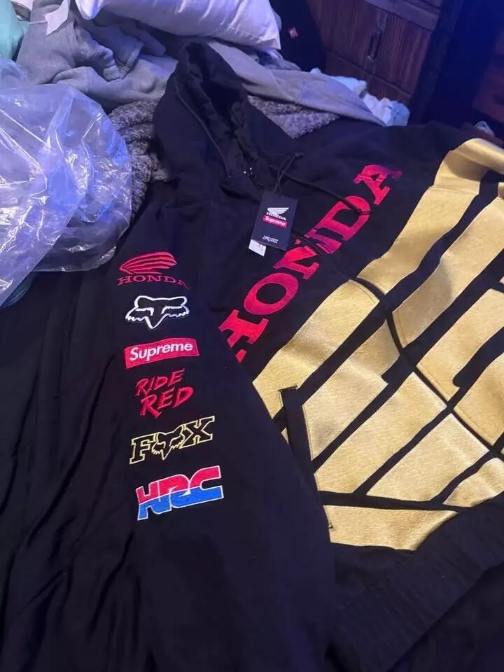 VESTE ZIPPÉE BOUFFANTE NOIRE FW19 SUPREME HONDA FOX RACING TAILLE XL NEUVE AVEC ÉTIQUETTES