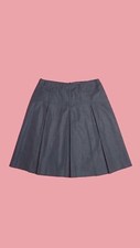 1990s ANNA SUI Black Kick Pleat Skirt W/Faux Pockets Serged Rolled Hem. Small