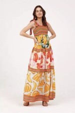 Anthropologie Farm Rio Printed Tiered Maxi Dress Size XL. B32