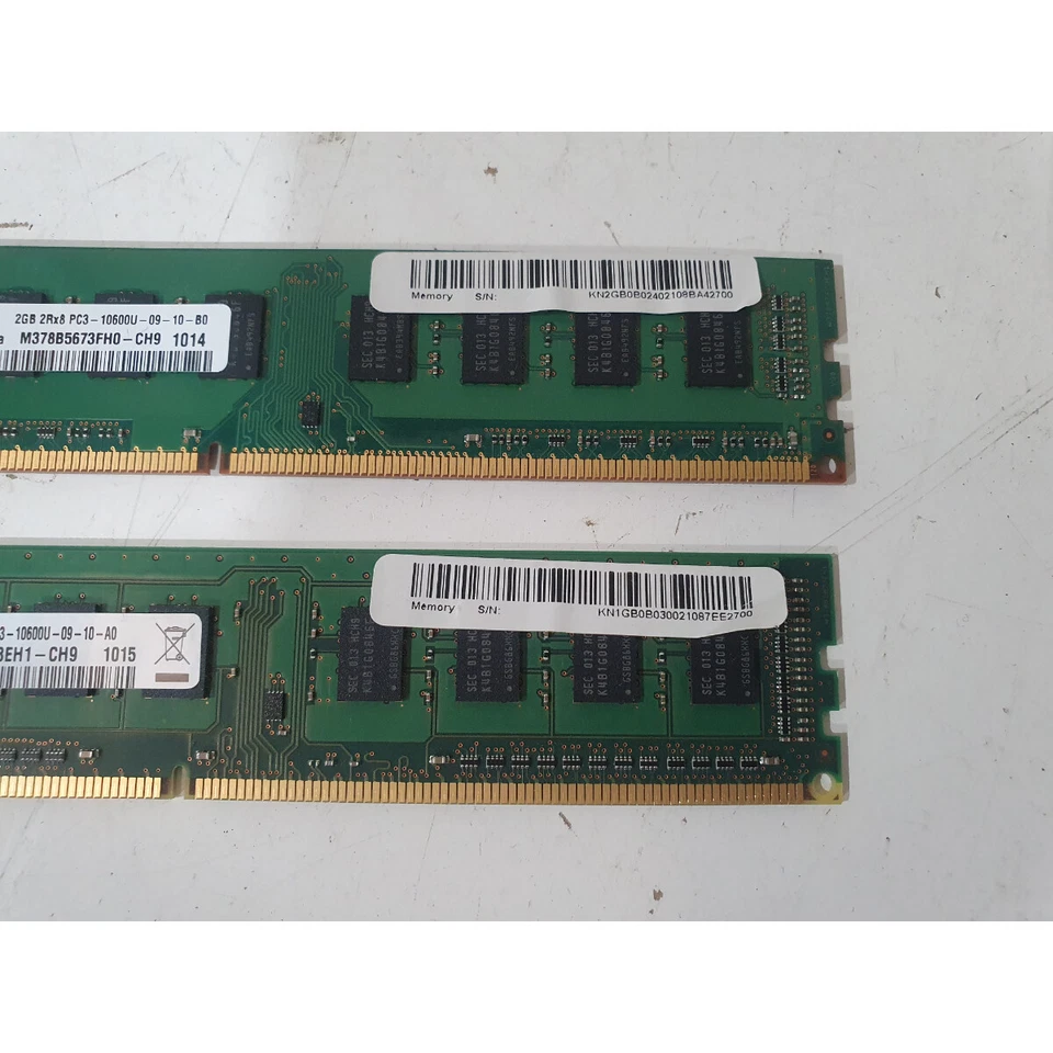 Lot of 2 Samsung M378B5673FH0-CH9 DDR3 RAM 2GB & 1GB CL9 Memory M378B2873EH1-CH9 - Image 3 of 4