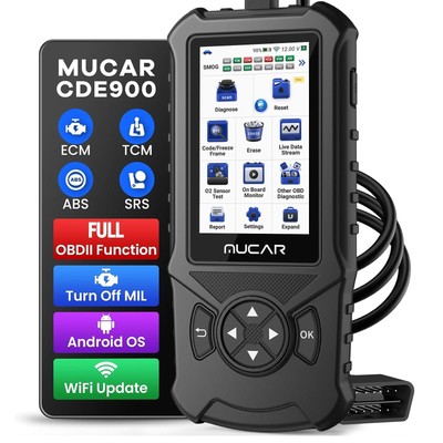 MUCAR CDE900 OBD2 Scanner, Full OBDII Car Code Reader Diagnostic Scan Tool, 4...