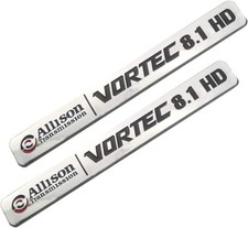 2pcs Allison Transmission 8.1 Hd 8.1l Vortec Emblems For 2500hd 3500hd Chrome