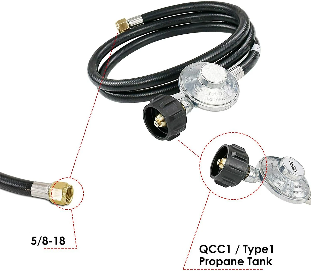 NOBRIM Prolunga per Tubo propano Fornello a Gas per Esterni Adattatore per Ricarica propano Bruciatore Accessori per connettore Tubo bombola GPL