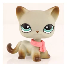 Pet Shop LPS Shorthair Cat 391 with Gray Blue Eyes with lps Accessory For Kids