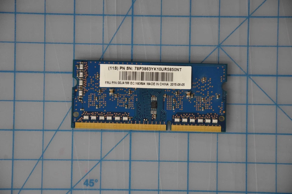 IBM  2GB DDR3 SODIMM PC3-12800 1600MHz 1RX8 Memory 00JA188 - Image 2 of 2