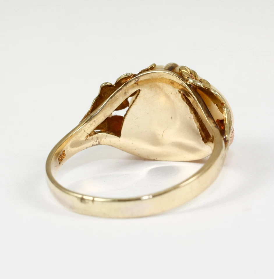 Herrenring mit echten Hirsch-Grandeln, 585 Gelb- Rotgold, Gewicht 7,6 Gramm - Bild 4 von 4