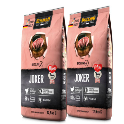 2 x 12,5 kg Belcando Joker GF Mini Trockenfutter Getreidefrei Hund Rasse XS-M