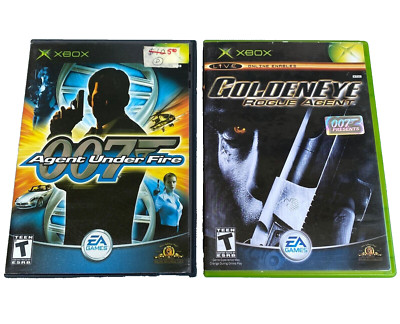 Xbox 007 Agent Under Fire GoldenEye Rogue Agent Live Enabled EA Games 2002 2004